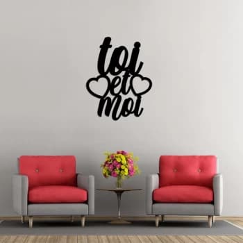 Toietmoi - Black Decorative Wooden Wall Accessory