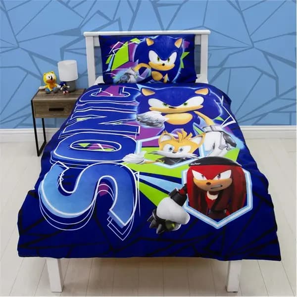 Sonic Sonic Prime Single Panel Duvet Cover Set Duvet Cover Sets Single Blue 77996018010