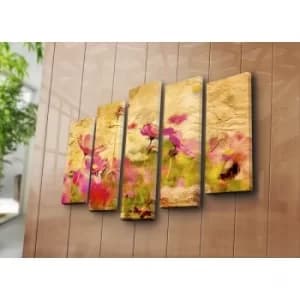 5PAT-20 Multicolor Decorative Canvas Painting (5 Pieces)