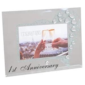 6" x 4" - CELEBRATIONS? Glass & Crystal Frame - Anniversary