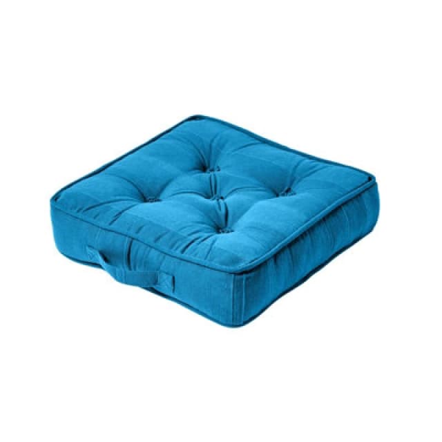 Homescapes Rajput Ribbed Cotton Floor Cushion Teal