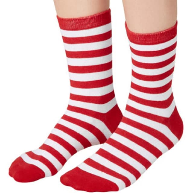 Tectake Striped Christmas Socks White-Red 35-38 - 303511