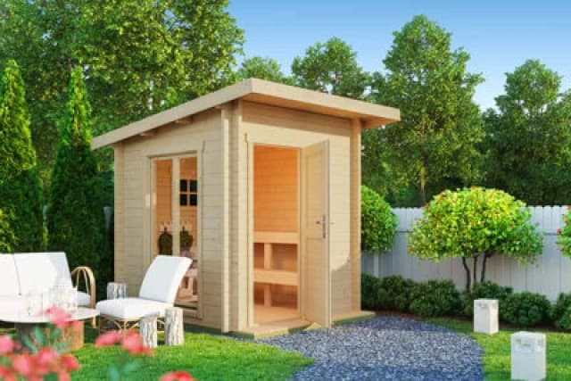 Lasita Maja Abisko-Log Cabin, Wooden Garden Room, Timber Summerhouse, Home Office - L240 X W278.1 X H233.7 Cm