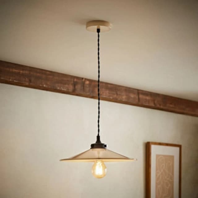 Valuelights Hampstead Natural Rolled Edge Tapered Pendant Ceiling Light