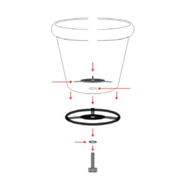 Poppy Forge Robust Pot Clamp Kit - Steel - Black (Suitable For Single Stem Tuteur Only)