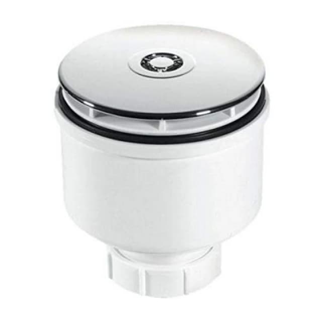 McAlpine ST90CB10-V 90mm x 50mm Water Seal Shower Trap with 2" Universal Vertical Outlet with removable 110mm Flange. White