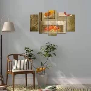 5MX-20 Multicolor Decorative MDF Painting (5 Pieces)