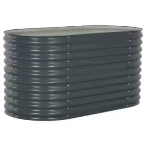 Vidaxl Garden Raised Bed 160X80X81cm Galvanised Steel - Grey