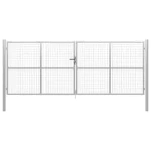 Vidaxl Garden Gate Galvanised Steel 415X200 Cm Silver