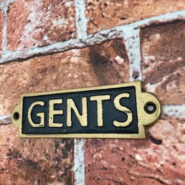 Minster "gents" - Wall Sign - Metal - L1 X W15 X H6cm - Black