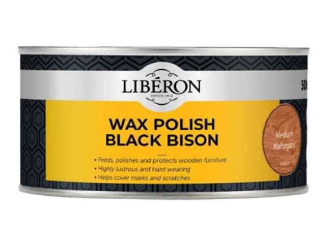 Liberon 126876 Black Bison Wax Paste Medium Mahogany 500Ml Libbpwmm500N