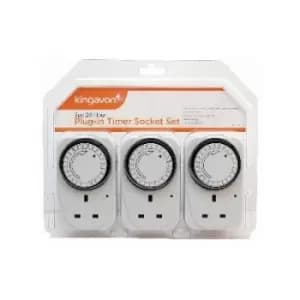 Kingavon 3Pc 24 Hour Plug In Timer Socket Set