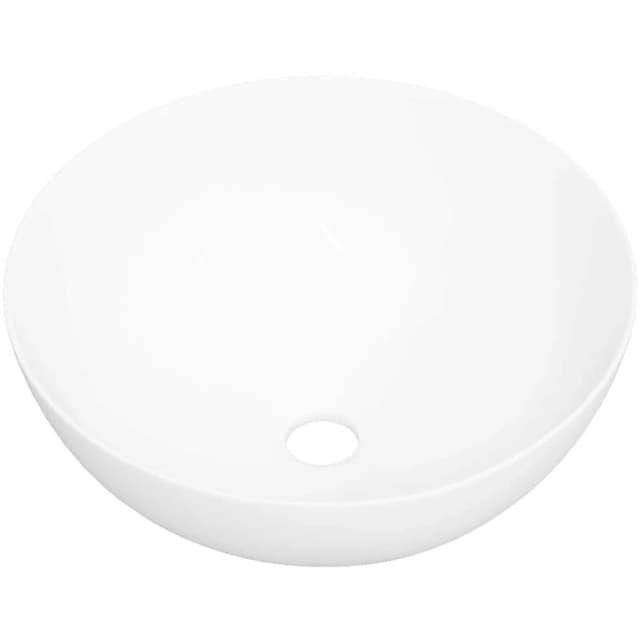 vidaXL Wash Basin White 36x15cm Ceramic Round, White 153343