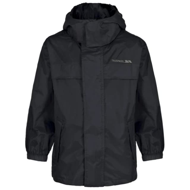 Trespass Packa Pack Away Waterproof Jacket in Black Size: 2-3 Years Black Unisex 2-3 Years