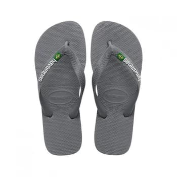 Havaianas Brazil Logo Flip Flops - Steel Grey 5002