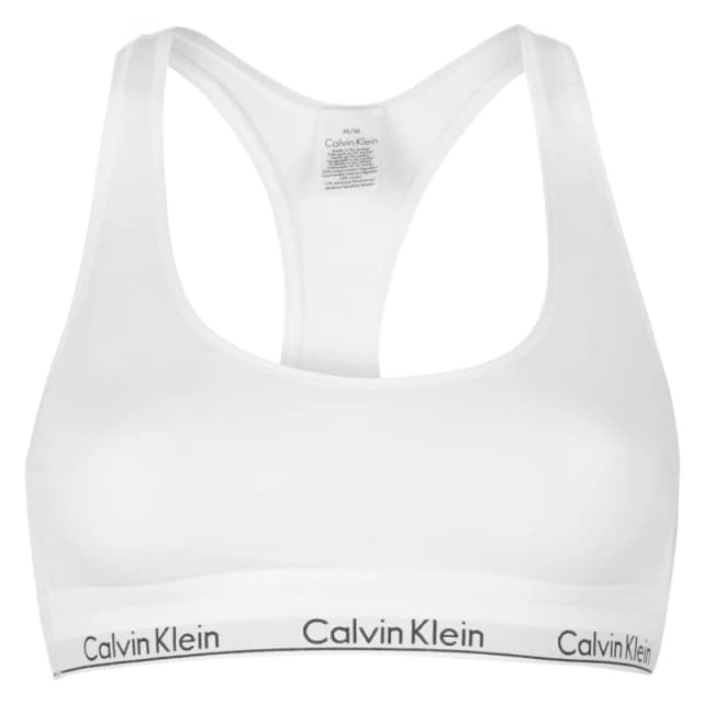 Calvin Klein Modern Cotton Logo Bralette Unlined Bralettes 8 (XS) White 42433901310