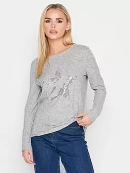 PixieGirl Sequin Star Jumper, Grey, Size 10, Women