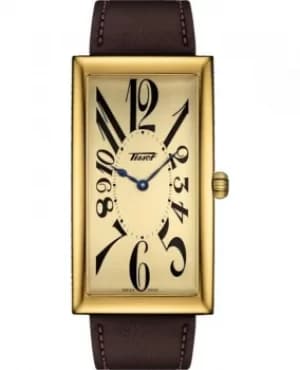 Tissot Heritage Banana Centenary Edition Champagne Dial Brown Leather Strap Mens Watch T117.509.36.022.00 T117.509.36.022.00