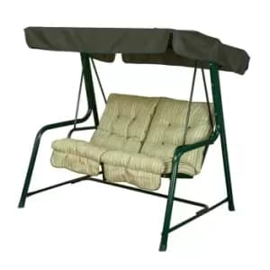 Glendale Cotswold Stripe Vienna 2 Seater Hammock Swing Seat - Green