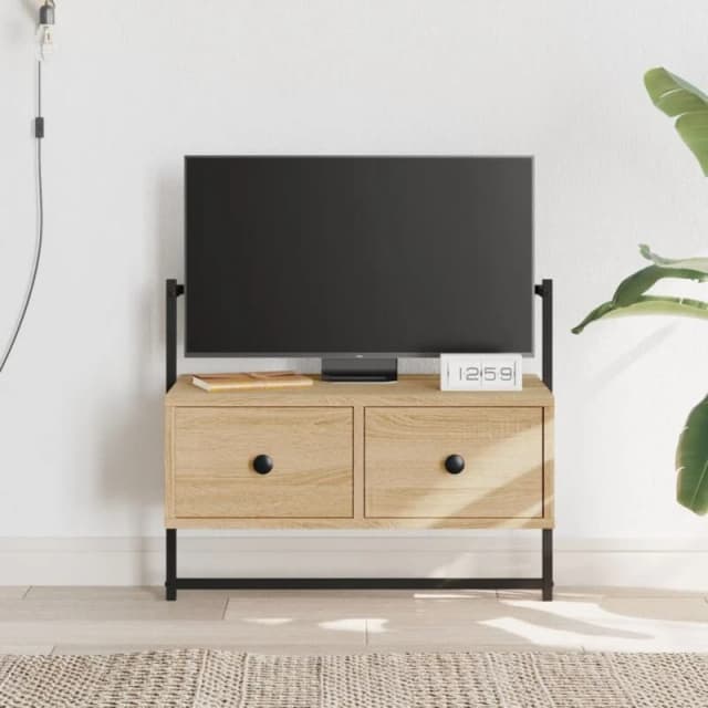 Vidaxl TV Cabinet Wall-mounted Sonoma Oak 60.5X30X51cm Engineered Wood, Brown 833454