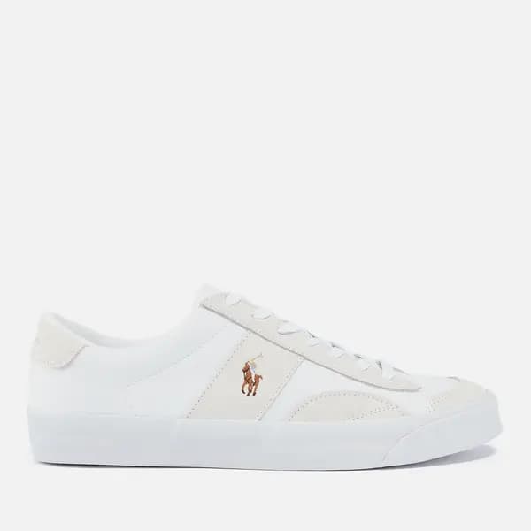 Polo Ralph Lauren Mens Sayer Canvas and Suede Trainers - UK 7 White Trainers male 816913476 7
