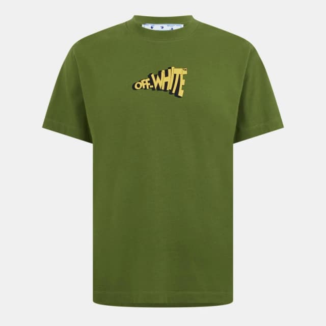 Off White Mens Slim Arrow Crew Neck Short Sleeve T-Shirt Green/Yellow male XXS