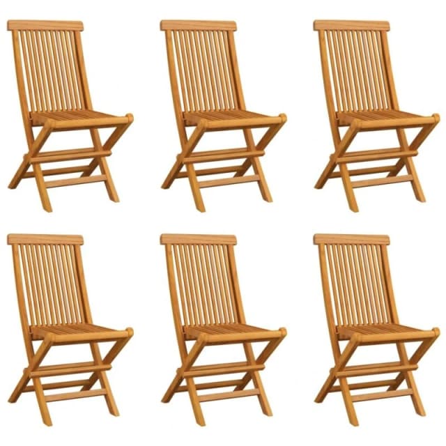 VIDAXL Folding Garden Chairs 6 pcs Solid Teak Wood Vidaxl 8720286297759