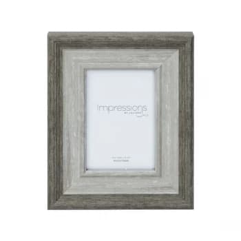 4" x 6" - Impressions Grey Wash Wood Effect Photo Frame