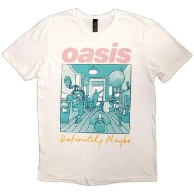 Oasis Oasis Men Definitely Maybe Illustration T-Shirt in White Size: Small White S Male 5063574810098