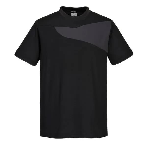 Portwest PW2 Mens Cotton Comfort T Shirt PW211BZRXXL Colour: Black / Zoom Grey