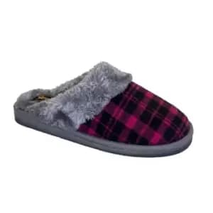 Sleepers Womens/Ladies Mia Tartan Slippers (3 UK) (Purple/Grey)