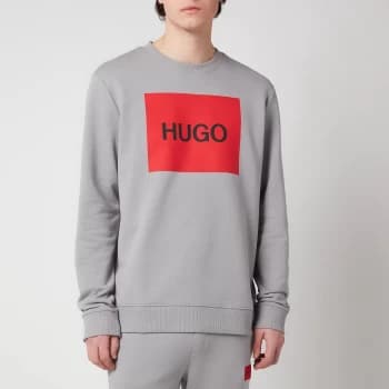 HUGO Mens Duragol Long Sleeve T-Shirt - Silver - M