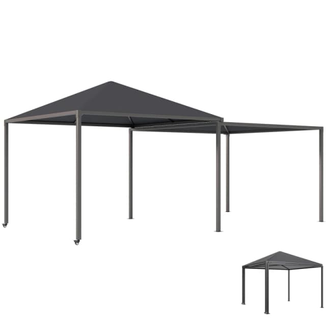 Outsunny 3 x 3(m) Garden Gazebo Canopy with Extendable Awning and Wheels TJ Hughes 5063603230873