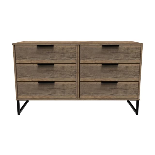 Fuji 6 Drawer Chest In Vintage Oak (Ready Assembled)