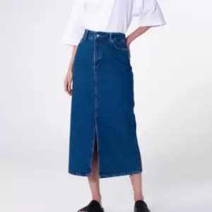 Aligne Greta Organic Cotton-Denim Midi Skirt - UK 16
