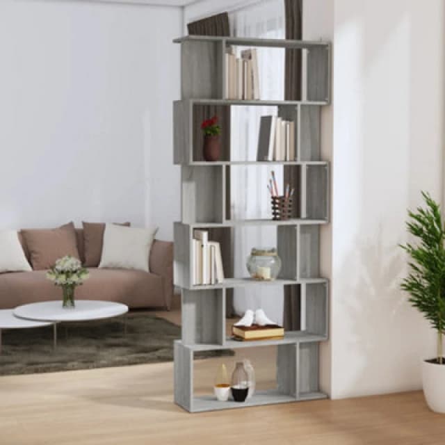 Vidaxl Book Cabinet/Room Divider Grey Sonoma 80X24X192cm Engineered Wood, Grey 816060