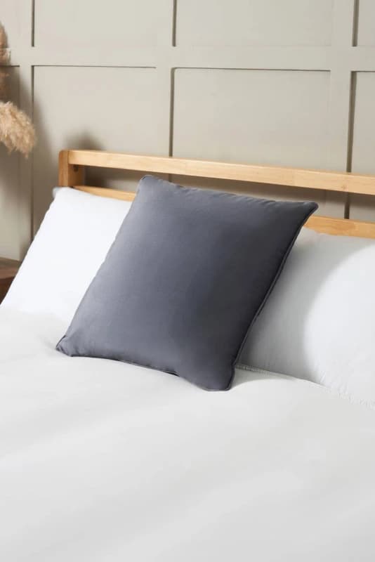 BHS Small Velour Piped Cushion in Grey Grey Unisex