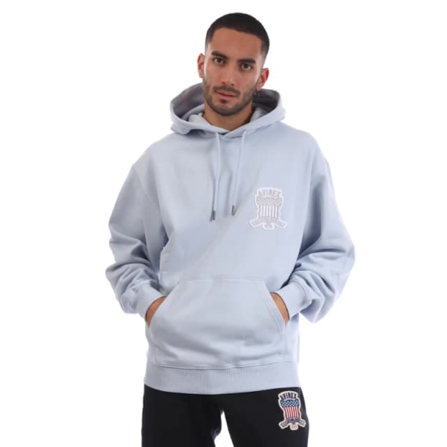 Avirex Mens Jackson Pull Over Hoodie Sky Blue male X Small