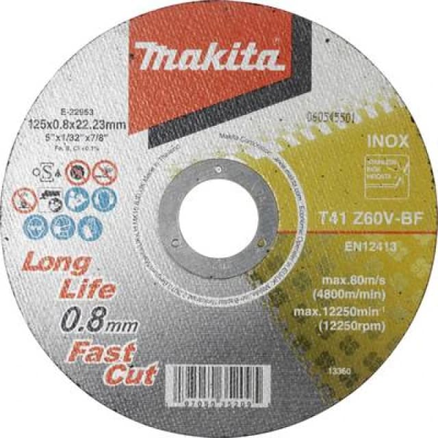 Makita Z60V Thin Stainless Steel Cutting Discs E-22953 Diameter: 125mm