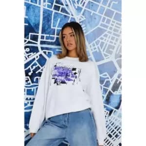 I Saw It First White Birdeye Skylark Graphic Oversized Sweatshirt - White