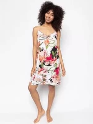 Cyberjammies Cyberjammies Vanessa Peach Floral Chemise, White, Size 10, Women
