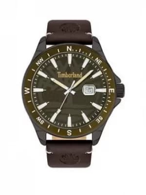 Timberland Swampscott Mens Leather Watch, Brown, Men