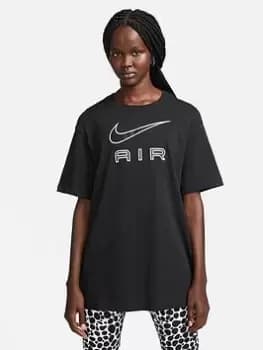 Nike Nsw Boyfriend T-Shirt, Black/White Size M Women