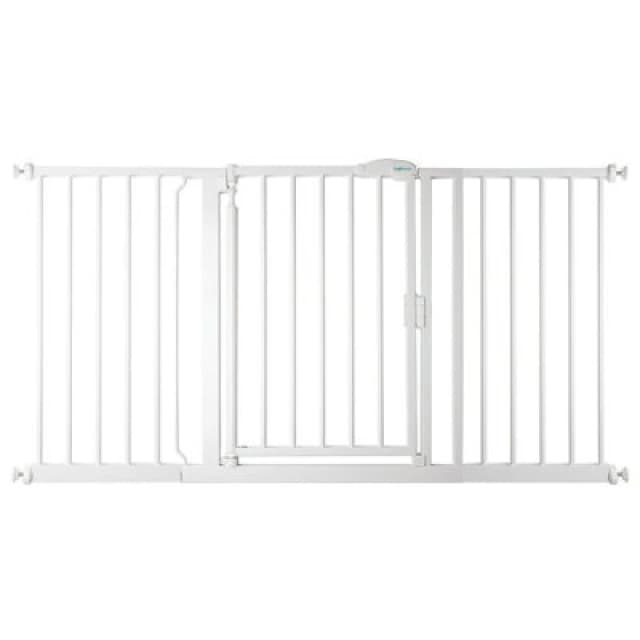 Safetots Pressure Fit Self Closing Stair Gate, 147Cm - 154Cm, White, Auto Closing Baby Gate, Safety Barrier