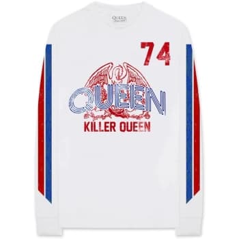Queen - Killer Queen '74 Stripes Unisex Large T-Shirt - White