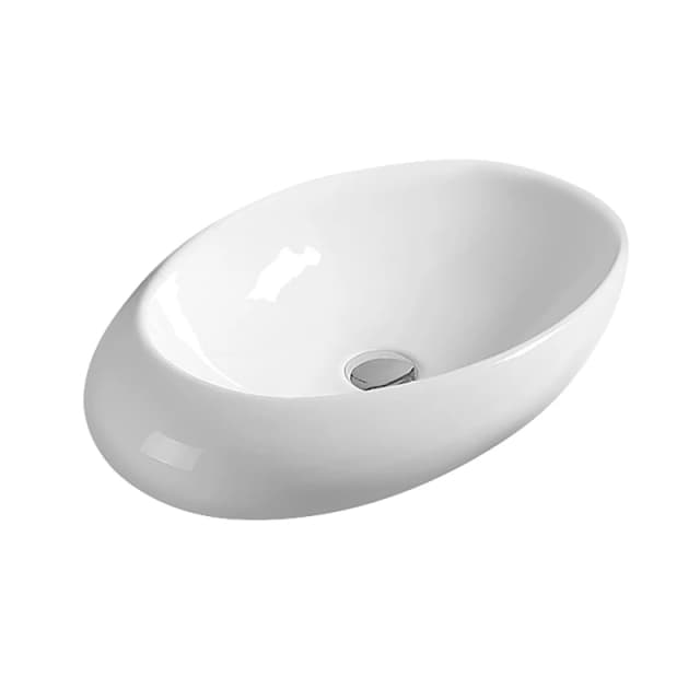Balterley Oval Ceramic Countertop Vessel without Overflow 490mm White