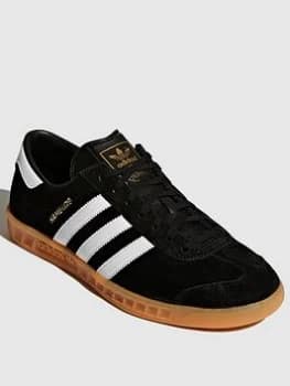 adidas Originals Hamburg - Black/White, Pink/Blue, Size 11, Men