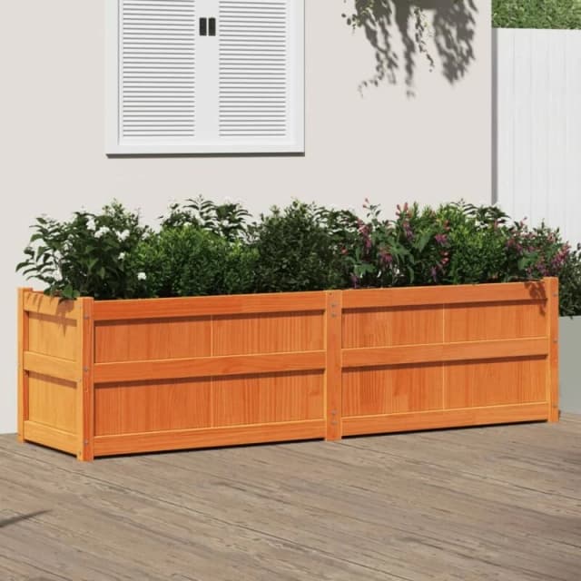 vidaXL Garden Planter Wax Brown 180x50x50cm Solid Wood Pine, Brown 837506