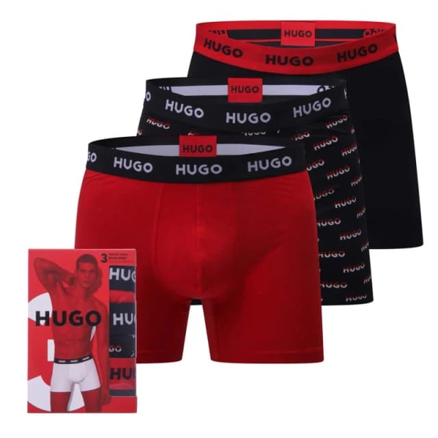 Hugo 3 Pack of Boxer Briefs in Stretch Cotton Multi Colour male 2XL