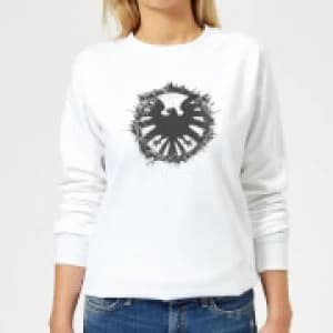 Marvel Avengers Agent Of SHIELD Logo Brushed Womens Sweatshirt - White - L